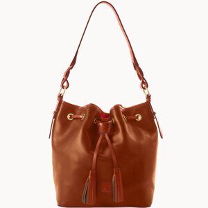 Dooney and Bourke Florentine Leather Tasha Drawstring Bucket  In Natural NWOT